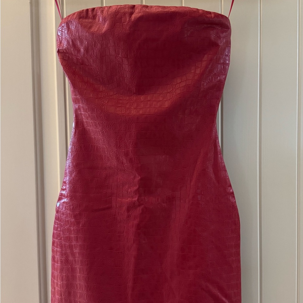 Naked Wardrobe Red Strapless Dress size SM